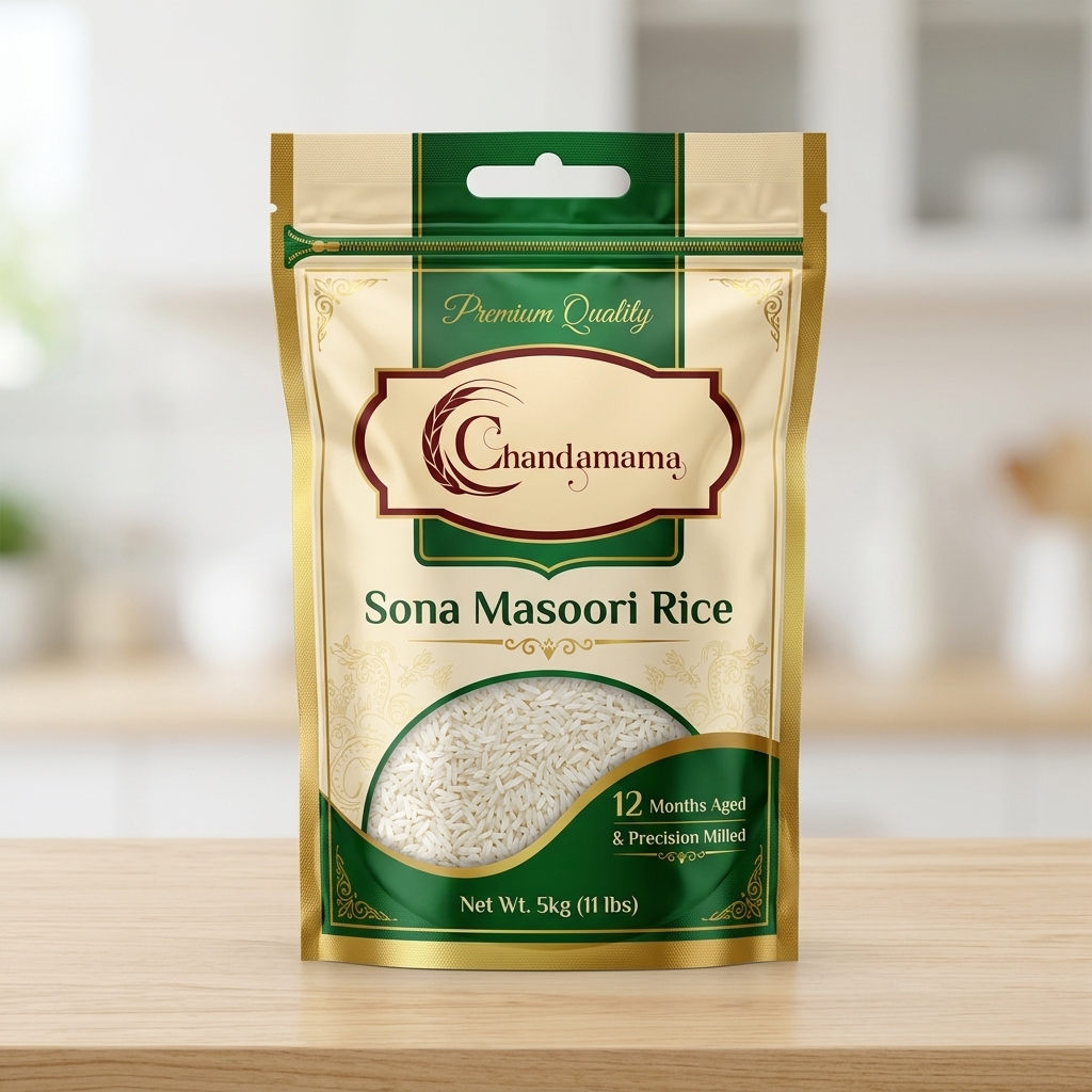 An image showing the premium Chandamama rice packaging.